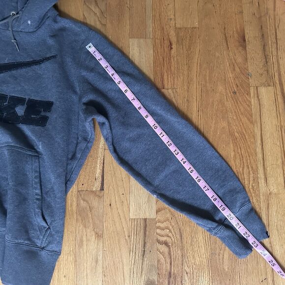 NIKE Hoodie Gray Men's S The Athletic Dept Y2K Spell Out Swoosh Pullover Sweater - Picture 11 of 16